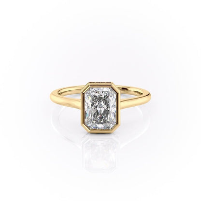 The Eva — Radiant Lab Diamond Bezel Secret Halo Engagement Ring
