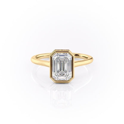 The Eva — Emerald Lab Diamond Bezel Secret Halo Engagement Ring