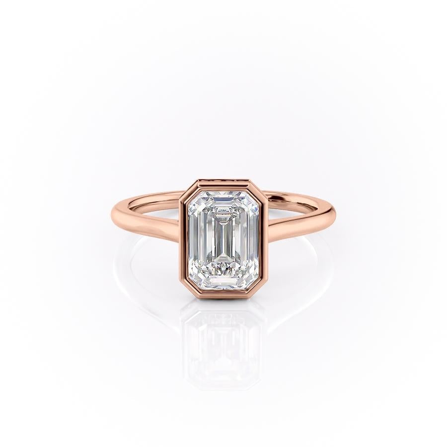 The Eva — Emerald Lab Diamond Bezel Secret Halo Engagement Ring