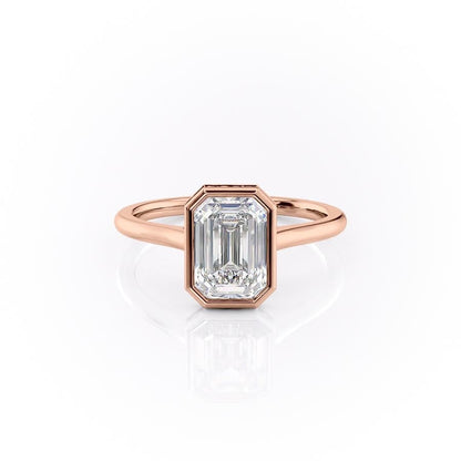 The Eva — Emerald Lab Diamond Bezel Secret Halo Engagement Ring