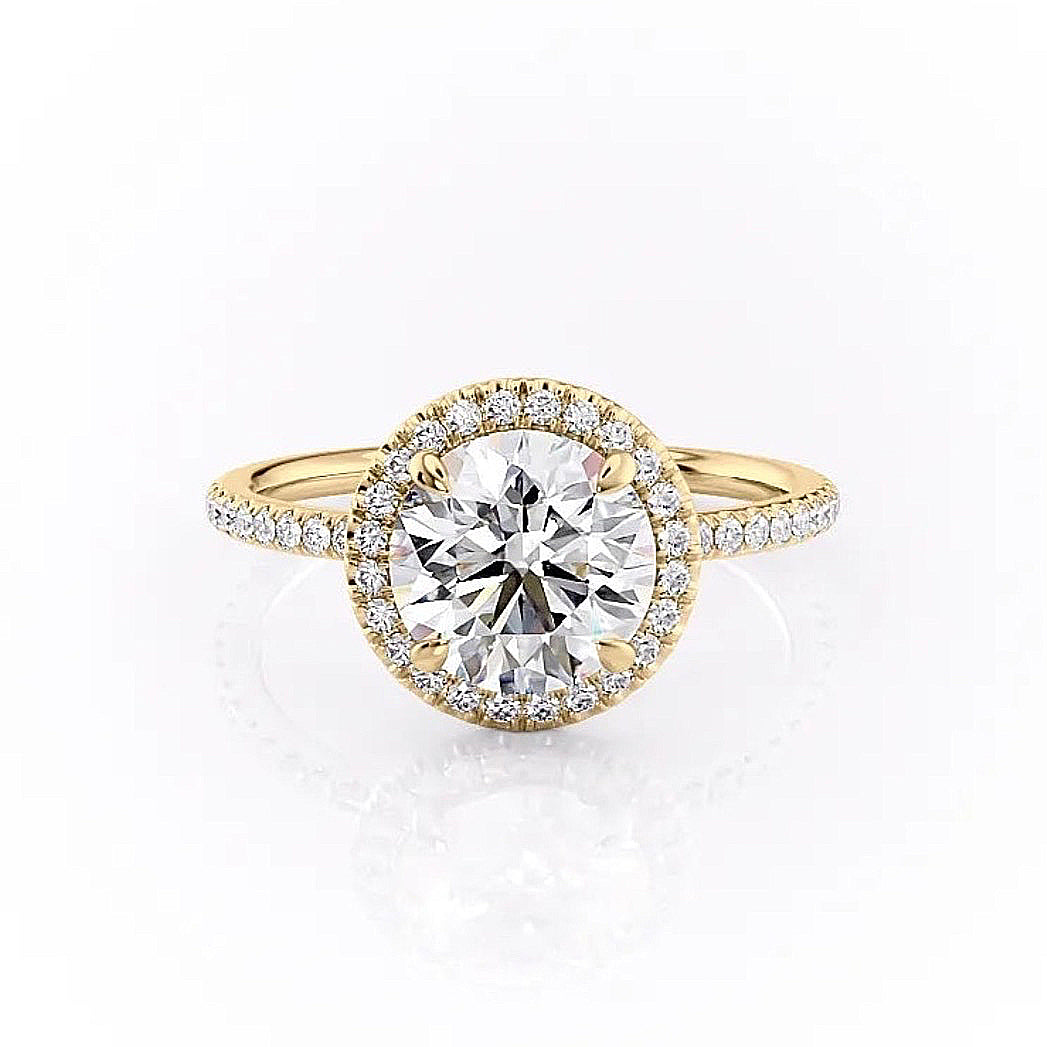 The Aurora — Round Lab Diamond Halo Engagement Ring