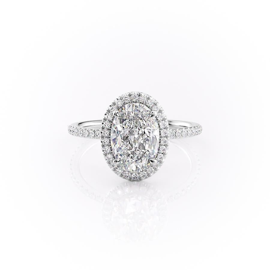 The Aurora — Oval Lab Diamond Halo Engagement Ring
