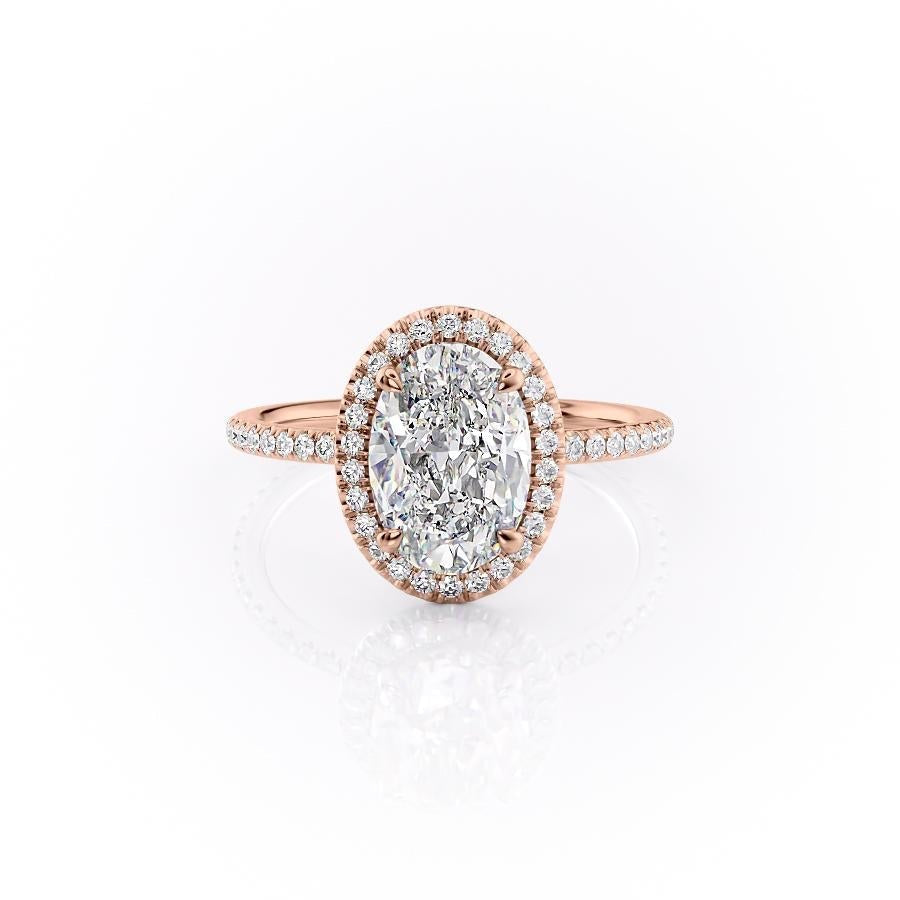The Aurora — Oval Lab Diamond Halo Engagement Ring