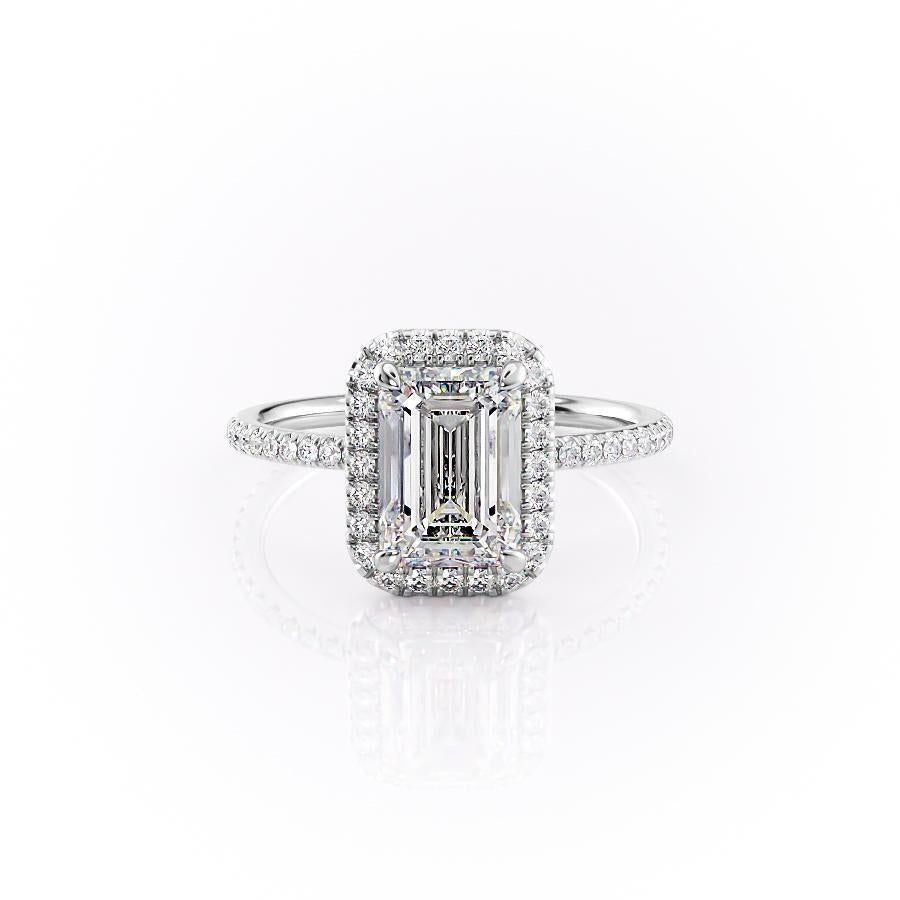The Aurora — Emerald Lab Diamond Halo Engagement Ring