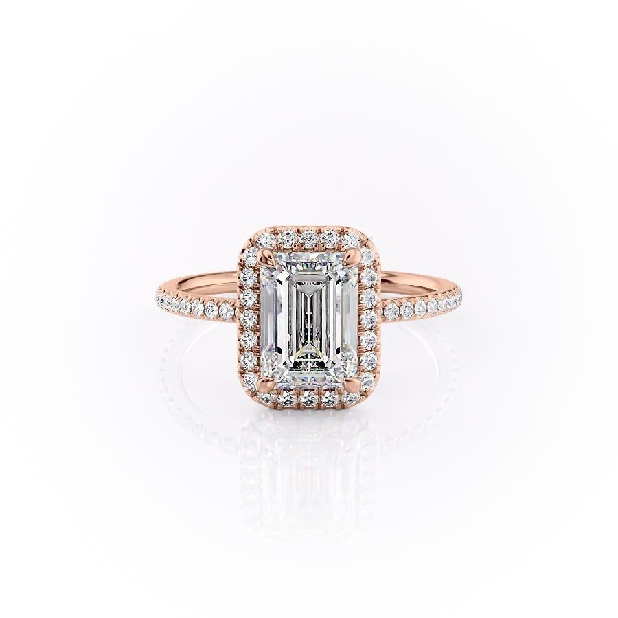 The Aurora — Emerald Lab Diamond Halo Engagement Ring