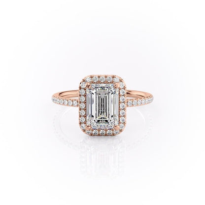 The Aurora — Emerald Lab Diamond Halo Engagement Ring