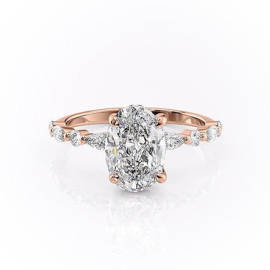The Aria — Oval Lab Diamond Secret Halo Engagement Ring