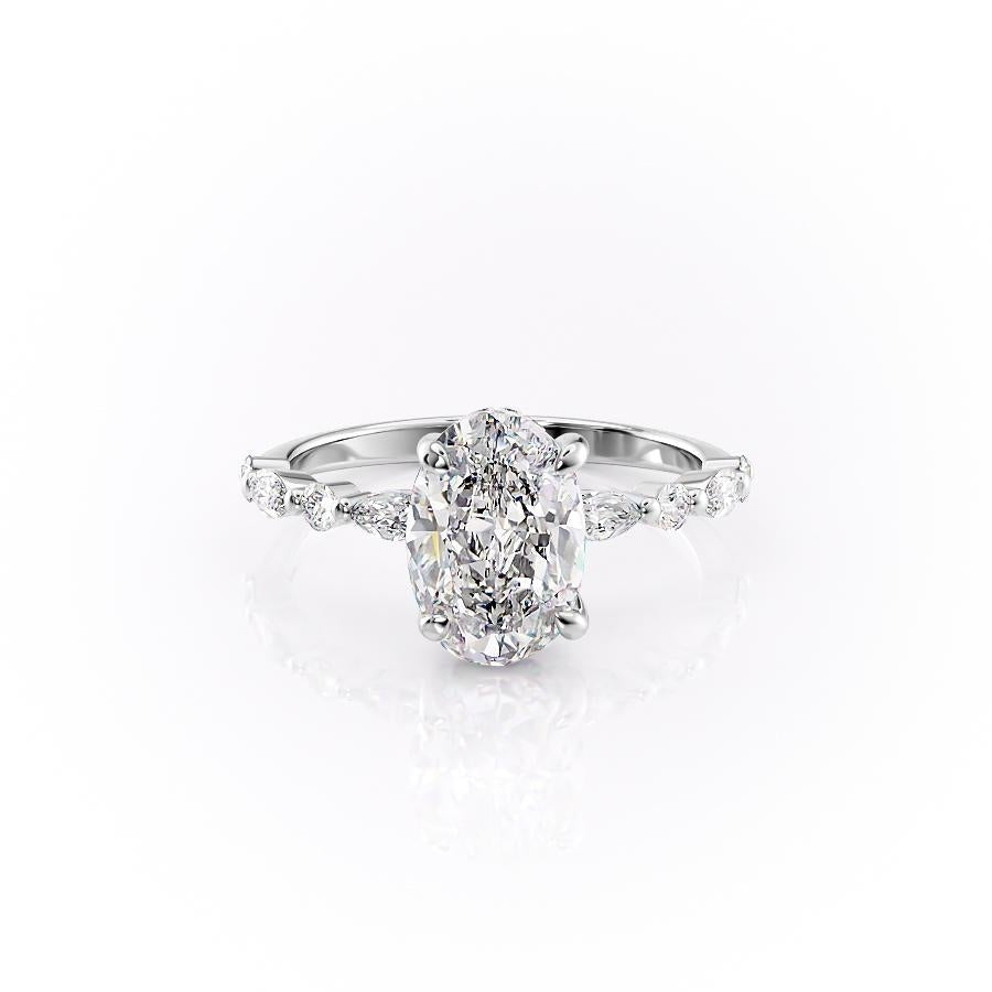 The Aria — Oval Lab Diamond Secret Halo Engagement Ring