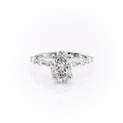 The Aria — Oval Lab Diamond Secret Halo Engagement Ring