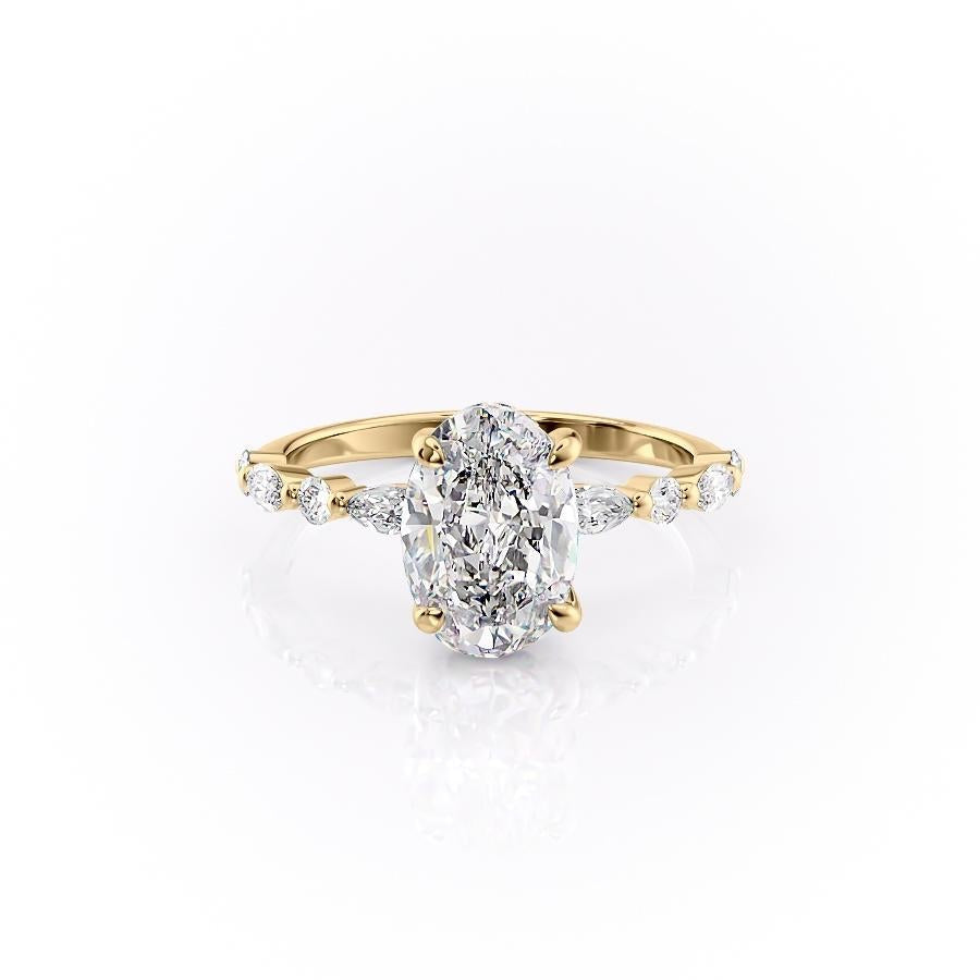 The Aria — Oval Lab Diamond Secret Halo Engagement Ring