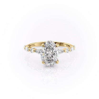 The Aria — Oval Lab Diamond Secret Halo Engagement Ring