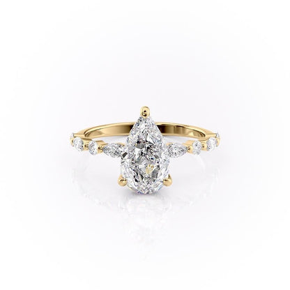 The Rose — Pear Lab Diamond Secret Halo Engagement Ring