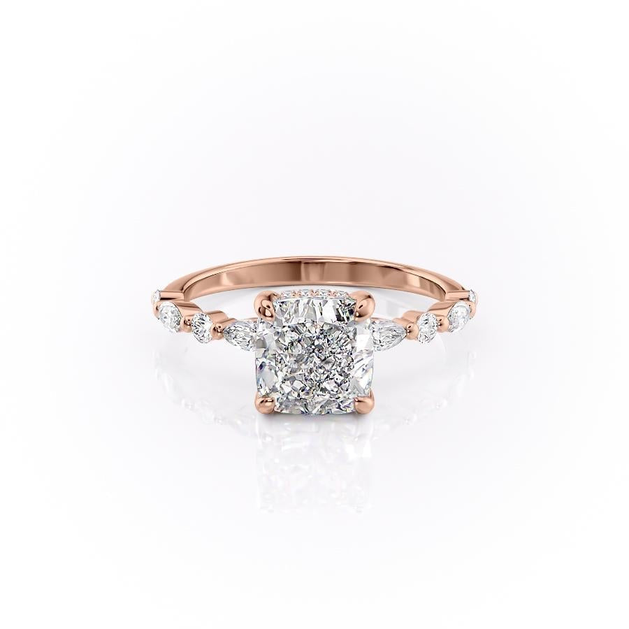 The Aurora — Cushion Lab Diamond Secret Halo Engagement Ring II