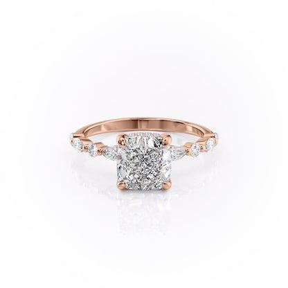 The Aurora — Cushion Lab Diamond Secret Halo Engagement Ring II