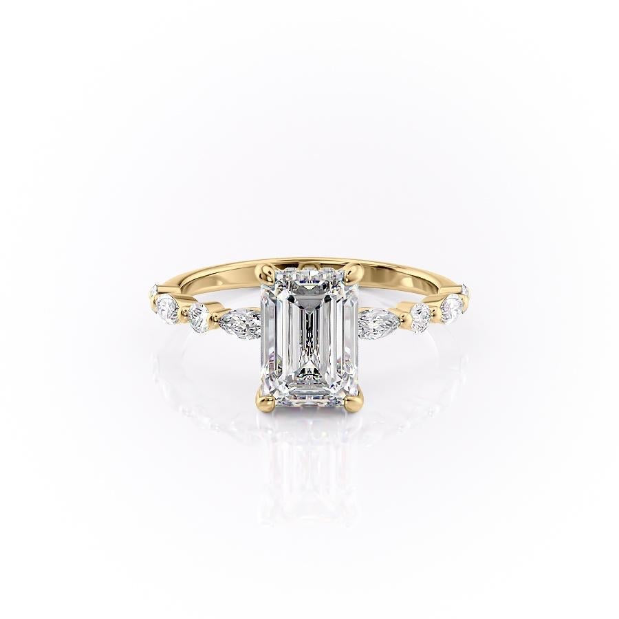 The Isla — Emerald Lab Diamond Secret Halo Engagement Ring