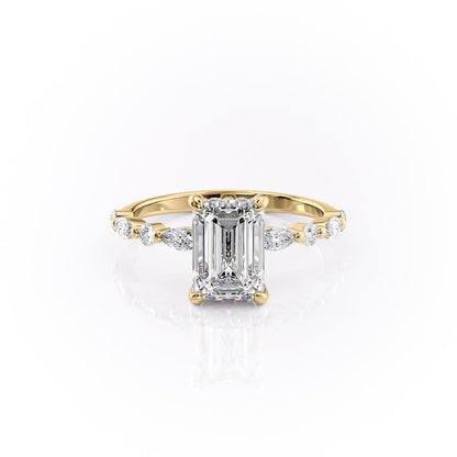 The Isla — Emerald Lab Diamond Secret Halo Engagement Ring