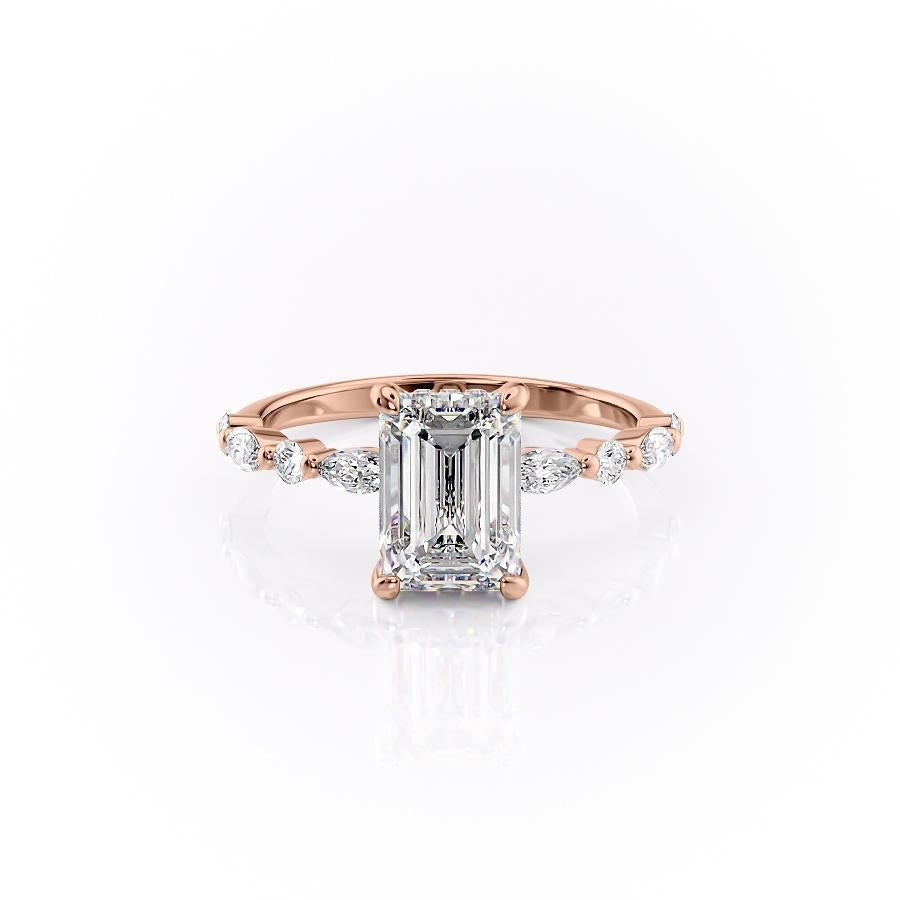 The Isla — Emerald Lab Diamond Secret Halo Engagement Ring
