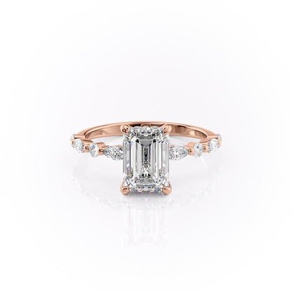 The Isla — Emerald Lab Diamond Secret Halo Engagement Ring