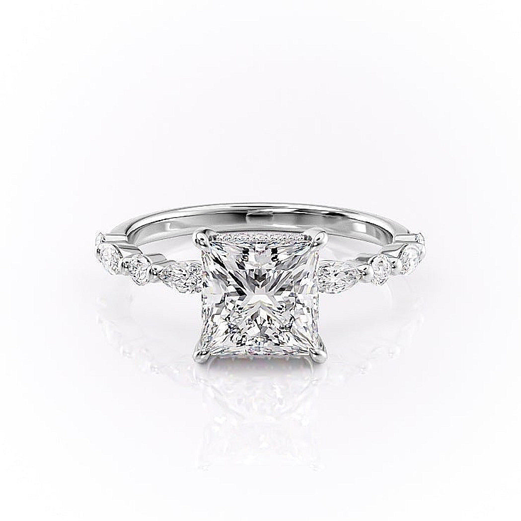 The Clara — Princess Lab Diamond Secret Halo Engagement Ring IV