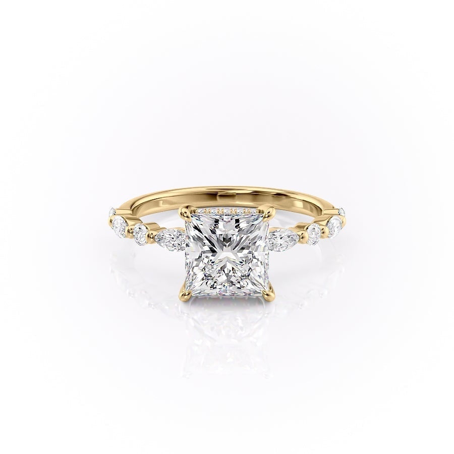 The Clara — Princess Lab Diamond Secret Halo Engagement Ring IV