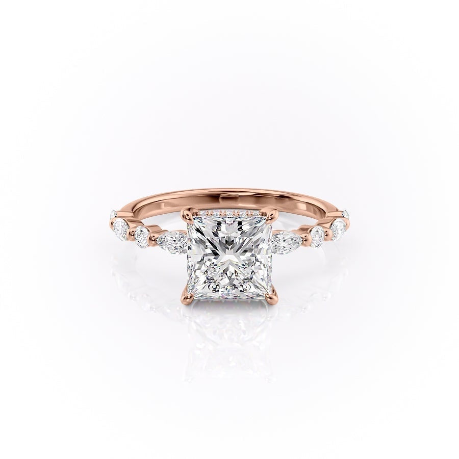 The Clara — Princess Lab Diamond Secret Halo Engagement Ring IV