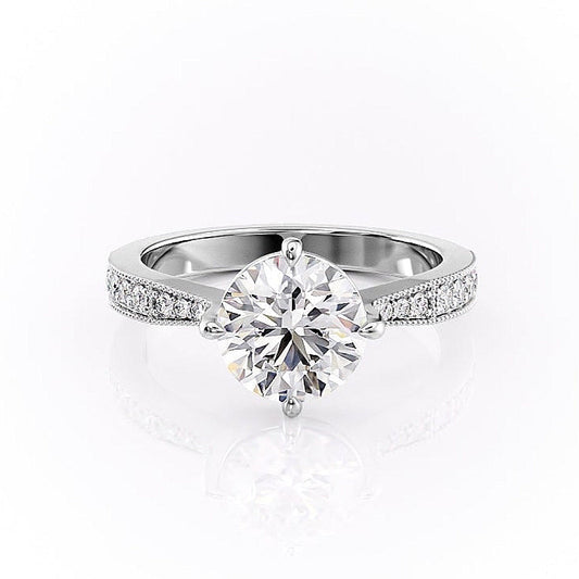 The Isla — Round Lab Diamond Side-Stone Engagement Ring
