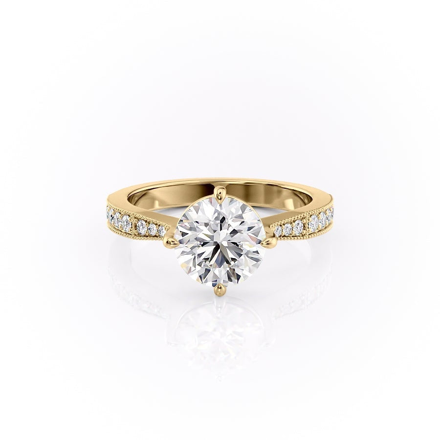 The Isla — Round Lab Diamond Side-Stone Engagement Ring