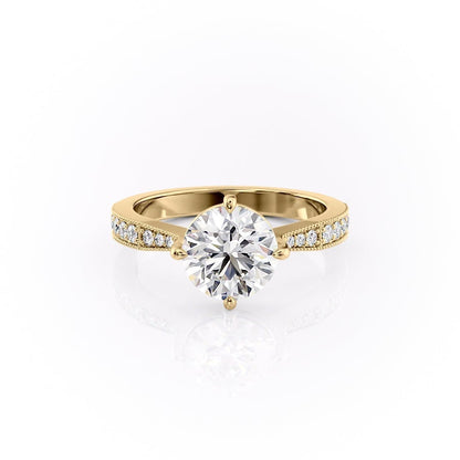 The Isla — Round Lab Diamond Side-Stone Engagement Ring