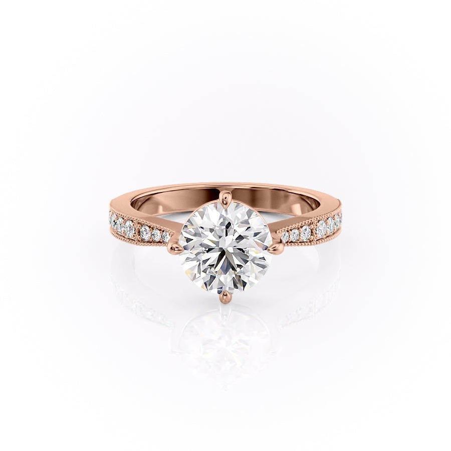 The Isla — Round Lab Diamond Side-Stone Engagement Ring