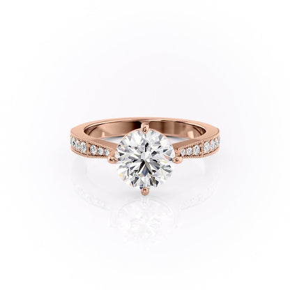 The Isla — Round Lab Diamond Side-Stone Engagement Ring