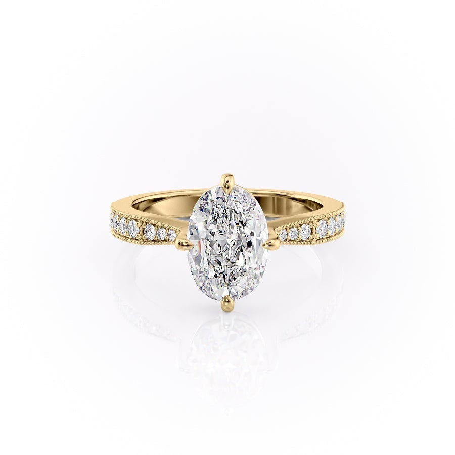 The Isla — Oval Lab Diamond Side-Stone Engagement Ring