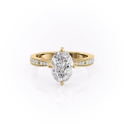 The Isla — Oval Lab Diamond Side-Stone Engagement Ring