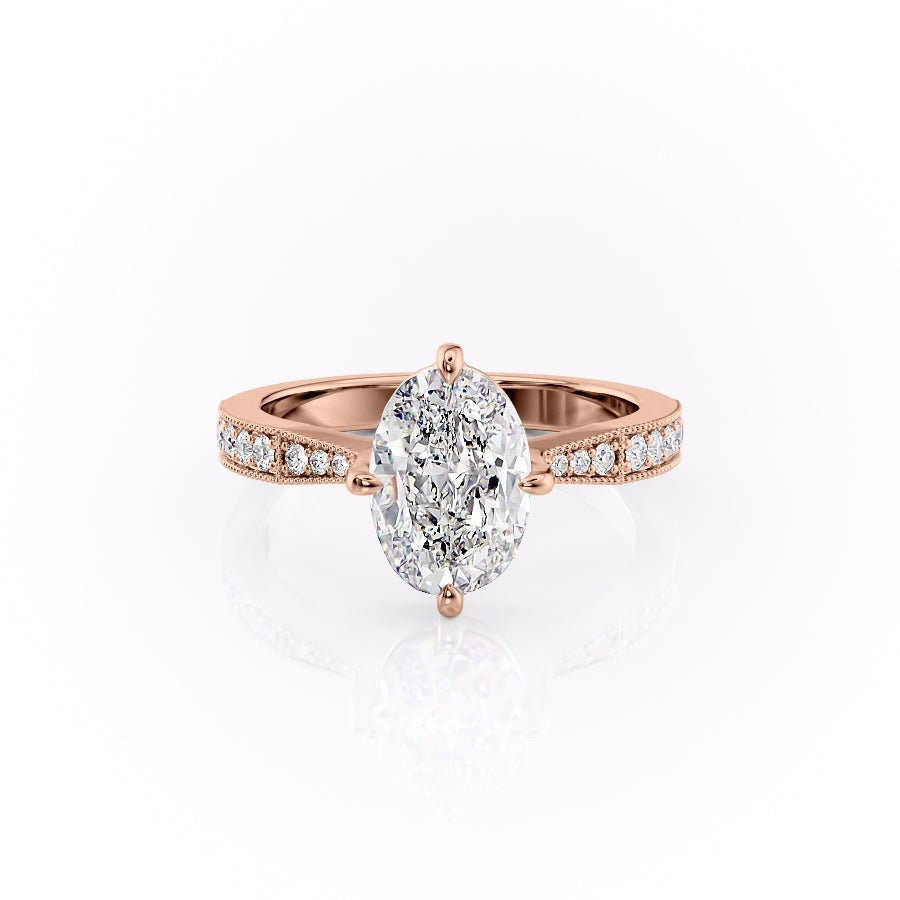 The Isla — Oval Lab Diamond Side-Stone Engagement Ring