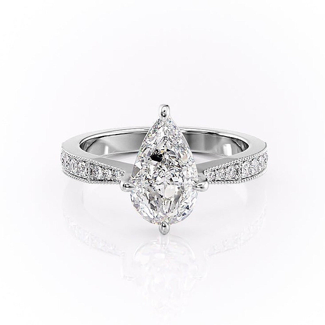 The Isla — Pear Lab Diamond Side-Stone Engagement Ring