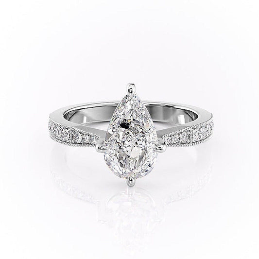 The Isla — Pear Lab Diamond Side-Stone Engagement Ring