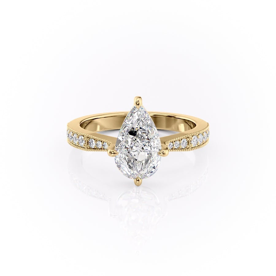 The Isla — Pear Lab Diamond Side-Stone Engagement Ring