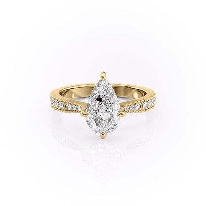The Isla — Pear Lab Diamond Side-Stone Engagement Ring