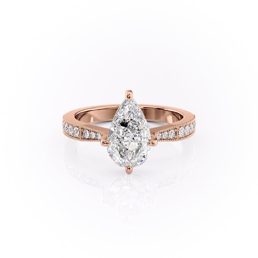 The Isla — Pear Lab Diamond Side-Stone Engagement Ring