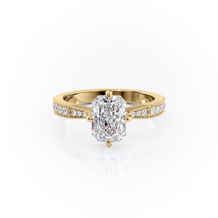 The Isla — Radiant Lab Diamond Side-Stone Engagement Ring