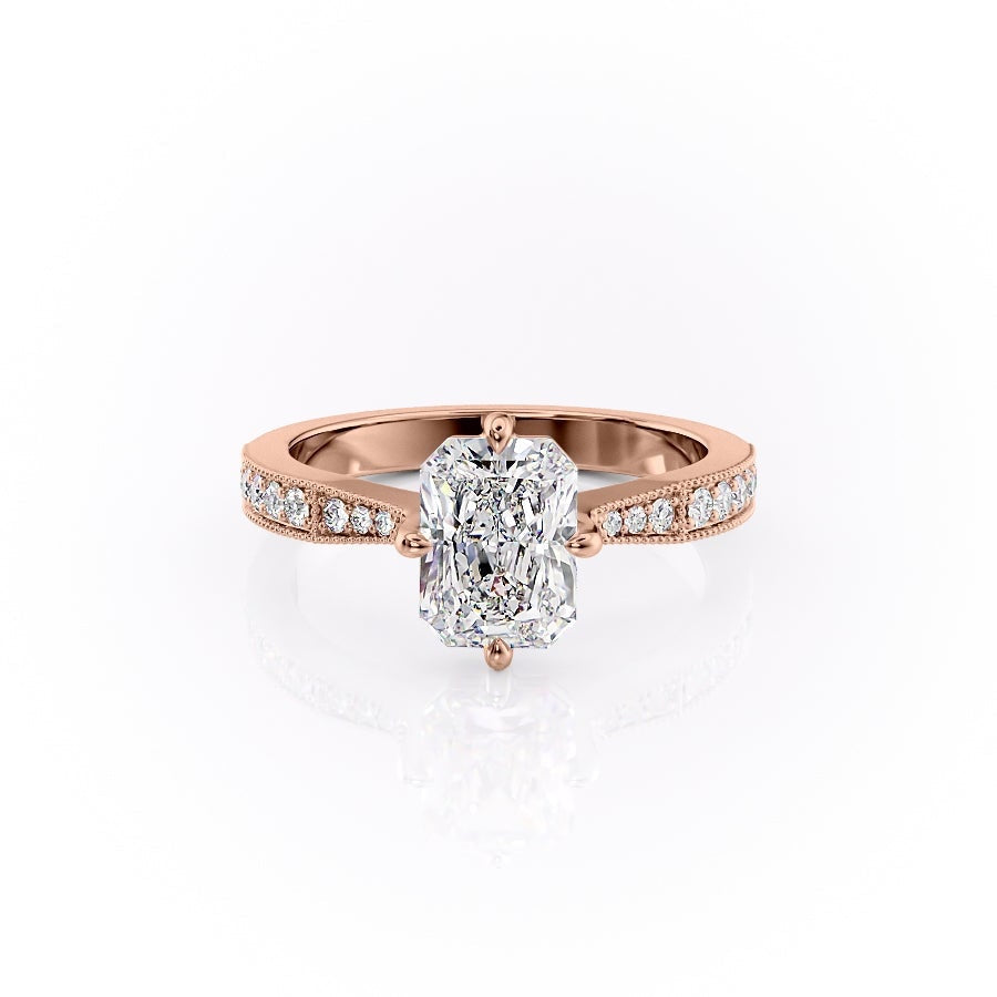 The Isla — Radiant Lab Diamond Side-Stone Engagement Ring