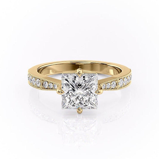 The Isla — Princess Lab Diamond Side-Stone Engagement Ring IV