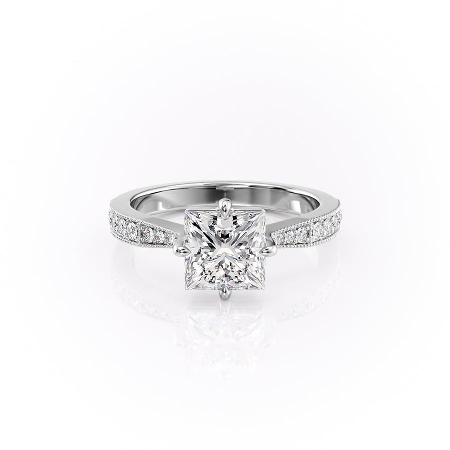 The Isla — Princess Lab Diamond Side-Stone Engagement Ring IV