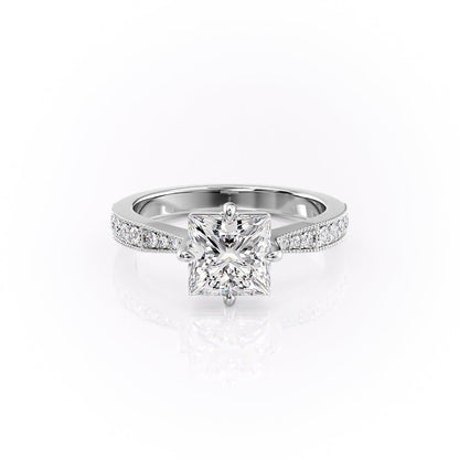The Isla — Princess Lab Diamond Side-Stone Engagement Ring IV