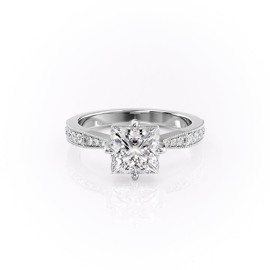 The Isla — Princess Lab Diamond Side-Stone Engagement Ring IV