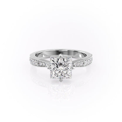 The Isla — Princess Lab Diamond Side-Stone Engagement Ring IV