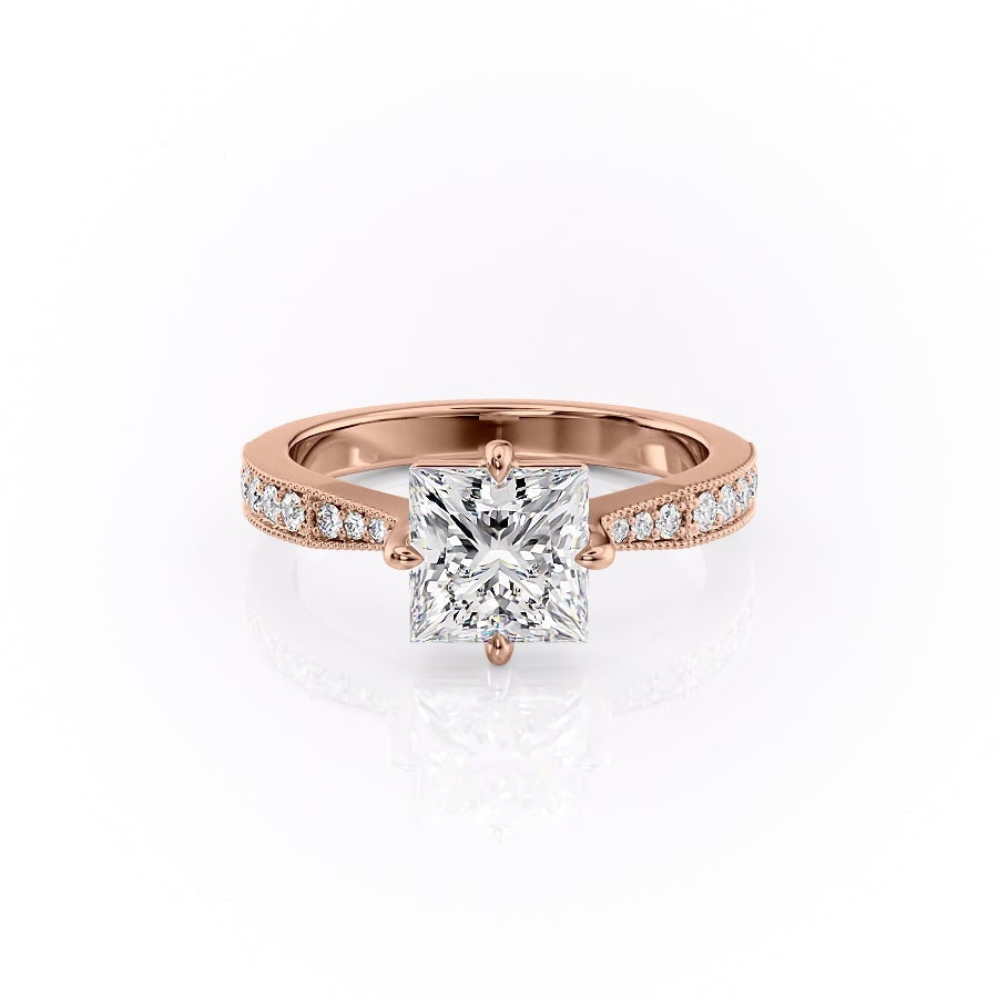 The Isla — Princess Lab Diamond Side-Stone Engagement Ring IV