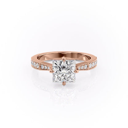 The Isla — Princess Lab Diamond Side-Stone Engagement Ring IV