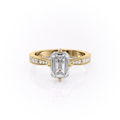 The Isla — Emerald Lab Diamond Side-Stone Engagement Ring