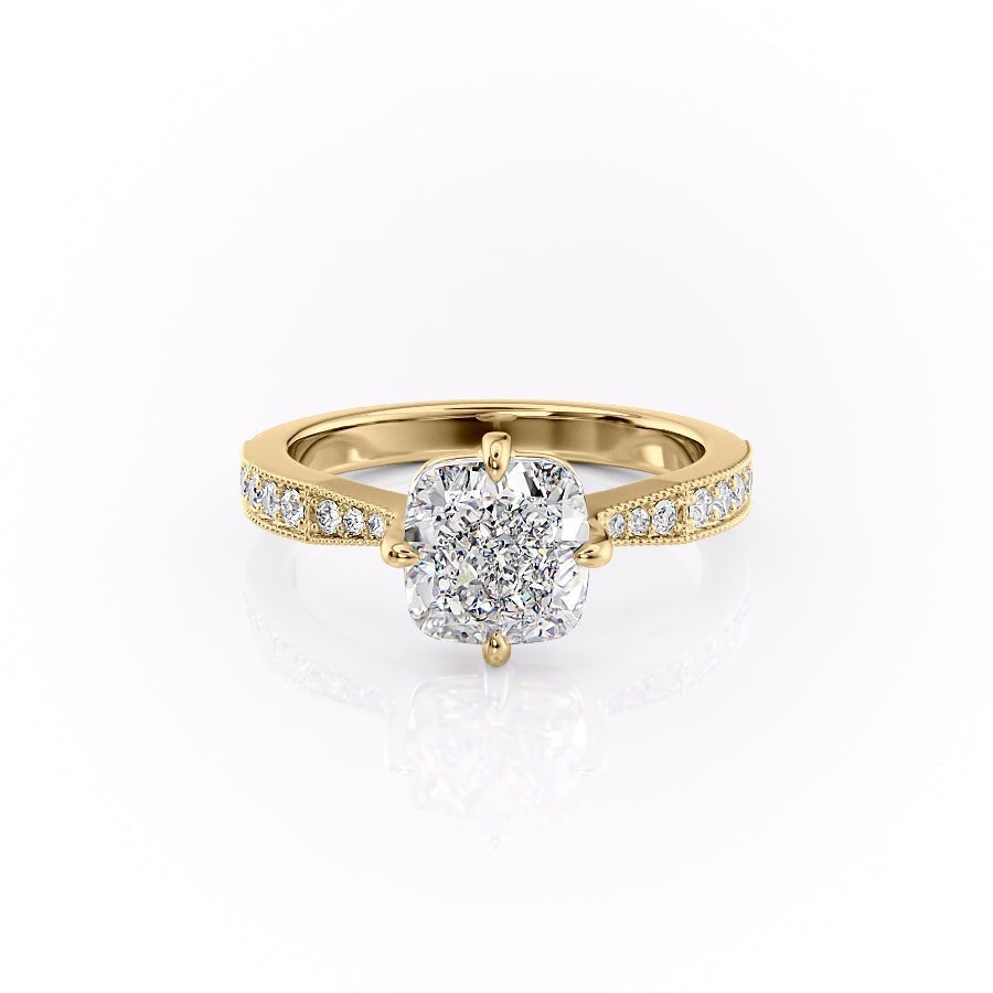 The Isla — Cushion Lab Diamond Side-Stone Engagement Ring