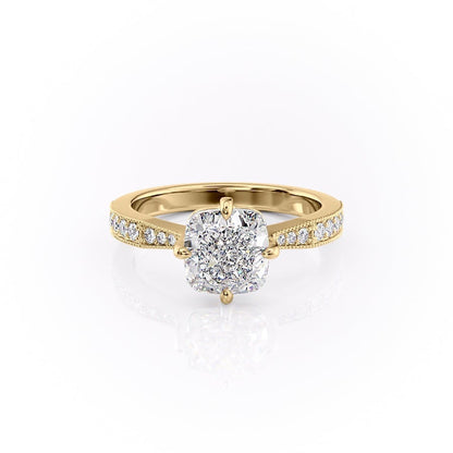 The Isla — Cushion Lab Diamond Side-Stone Engagement Ring
